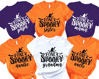 Spooky Family Sweatshirt, Halloween Matching Shirt, Pumpkin Season Family Tee, One Spooky Ghost Hoodie, Fall Family T-Shirt