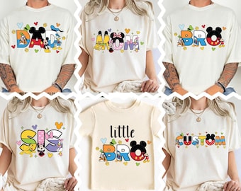 Disney Custom Shirt, Mickey Familie T-Shirt, Minnie Mama T-Shirt, Goofy Pluto Kinder Sweatshirt, Disneyland passendes Geschenk, Mickey Geburtstag T-Shirt
