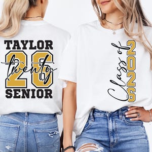 Custom Senior 2026 Shirt, Graduation 2026 T-Shirt, Senior Party Tee,  Custom Name Graduation Gift, Class Of 2026 Tee