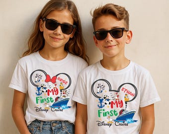 Chemise Première croisière Disney, T-shirt voyage pour enfants Mickey Minnie, T-shirt croisière pour tout-petits souris, Sweat-shirt vacances assorti Disneyland