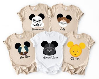 Camisetas de Star Wars, camiseta de Darth Vader de Disney, sudadera con capucha de Mickey, camiseta de Mandalorian, regalo para fans de Star Wars, sudadera de viaje familiar de Star Wars