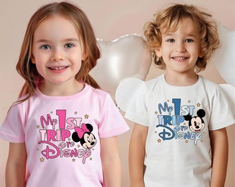 My First Trip To Disney Shirt, 2026 Mickey Minnie 1st Trip T-Shirt, Disney First Kids Sweatshirt, Disneyland Trip Tee