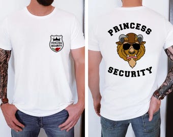 Disney Princess Security Shirt, Beauty and the Beast Tee, Disneyland Dad Gift, Husband Vaderdag T-shirt, Grappige Papa Sweatshirt