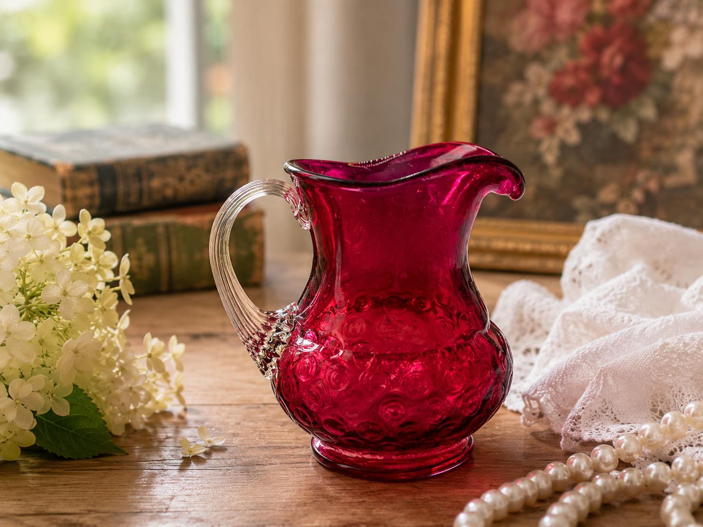 Fenton Ruby Red Pitcher - Etsy