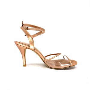 Royal Champagne Transparent Border Adornos Tango Shoes Genuine Leather Handmade Women&#39;s Shoes
