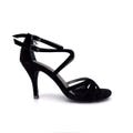 Black Suede Sueno Adornos Tango Shoes Genuine Leather Handmade Women's Shoes