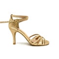 Gold Glittered Diamond CB Adornos Tango Shoes Genuine Leather Handmade Women's Shoes