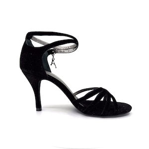 Black Suede Quartet CB Adornos Tango Shoes Genuine Leather Handmade Women&#39;s Shoes