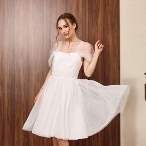 Elopement dress short, Bridal reception dress mini, After party dress bride, Civil wedding dress mini, Engagement dress short