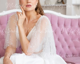 Mangas brancas removíveis, Mangas de vestido de noiva adicionais, Mangas removíveis de tule, Mangas de noiva removíveis, Mangas de tule para casamento
