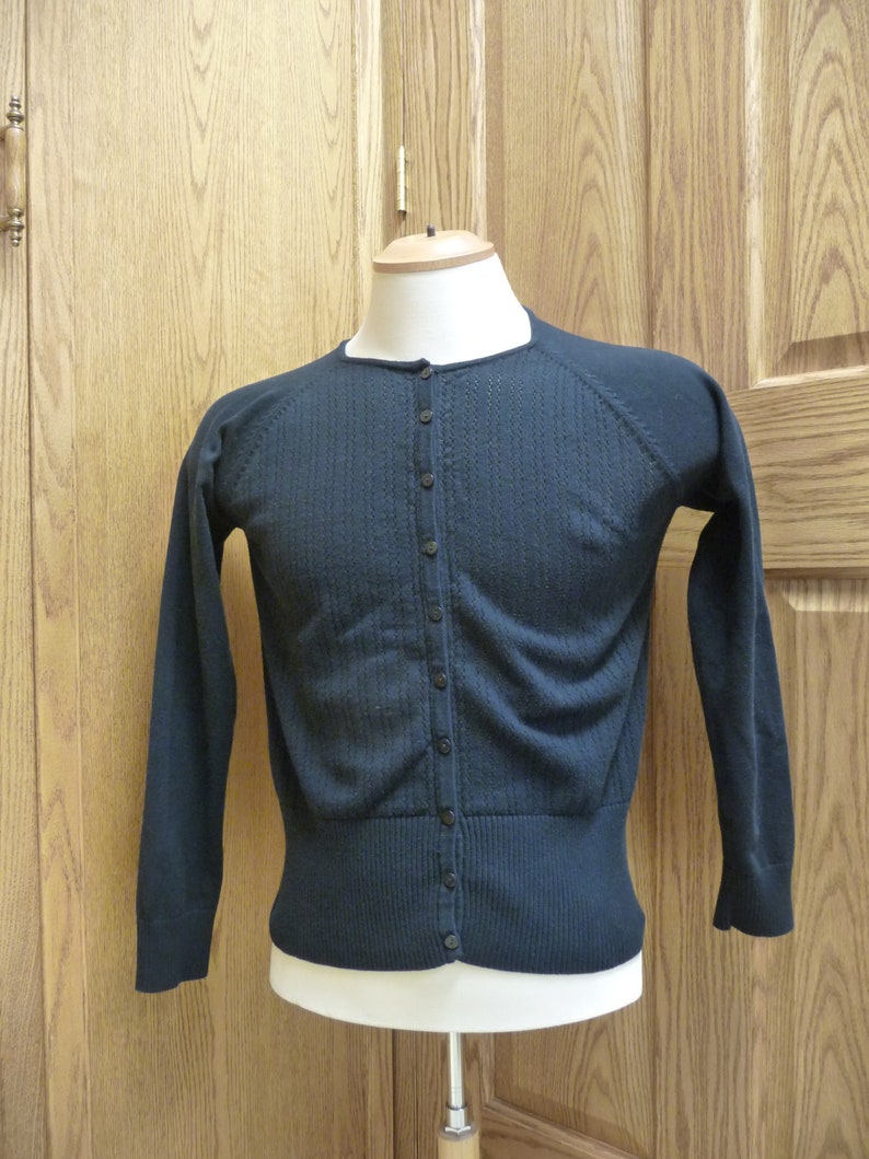 Dalia Collection Women/'s Cotton Black Cardigan; Size L Large USED