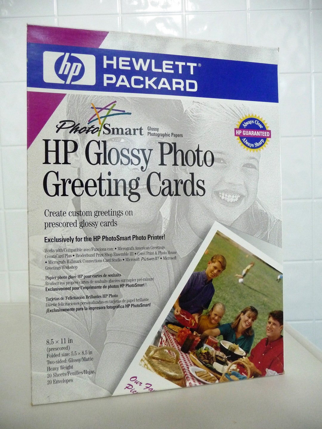 Hewlett Packard Photosmart HP Glossy Photo Greeting Cards 17 Sheets/18 ...