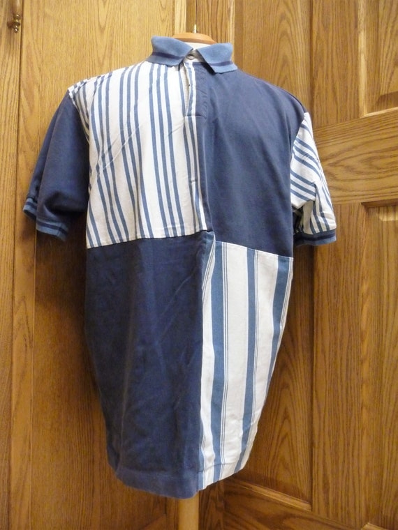 Chaps Ralph Lauren Men's Cotton Blue and White Str