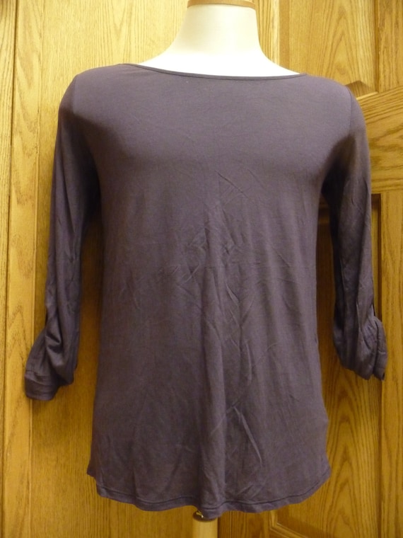 Express Women's Rayon/Polyester Wine Top (USED)