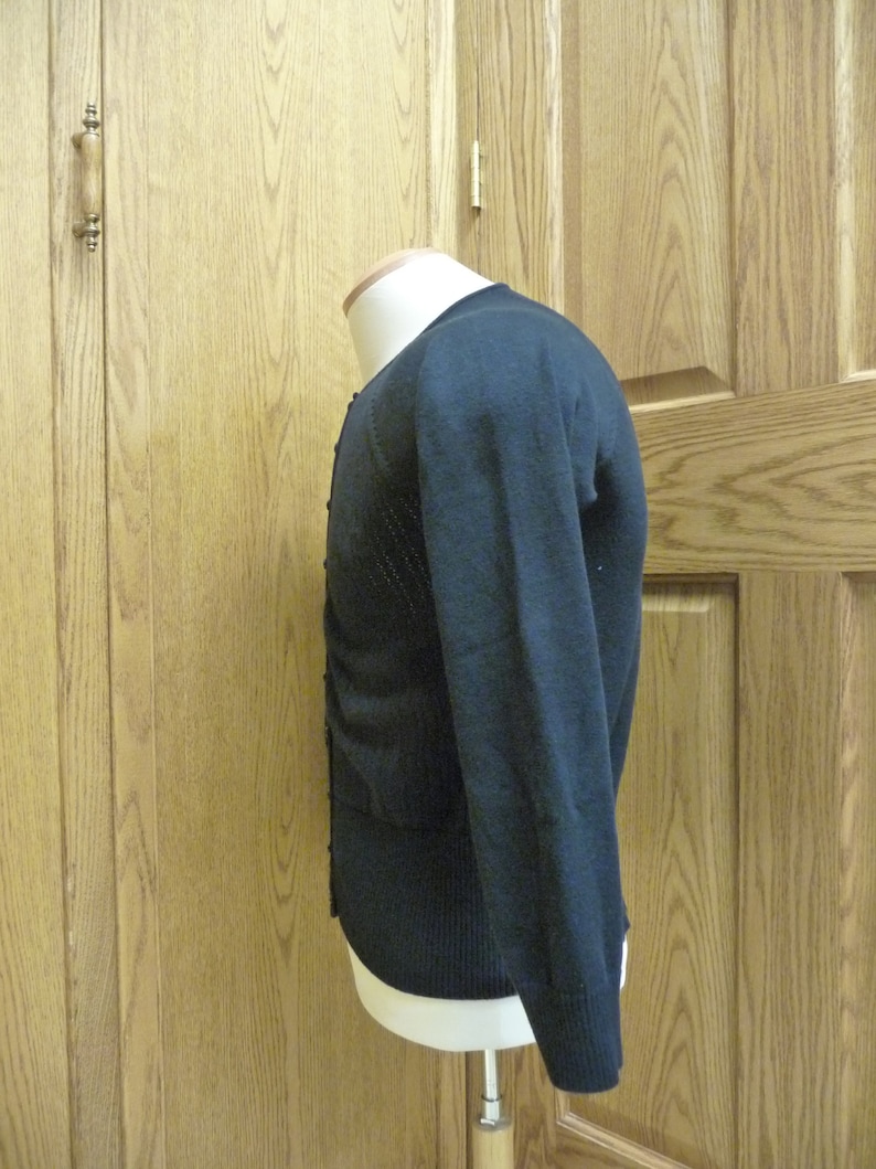 Dalia Collection Women/'s Cotton Black Cardigan; Size L Large USED