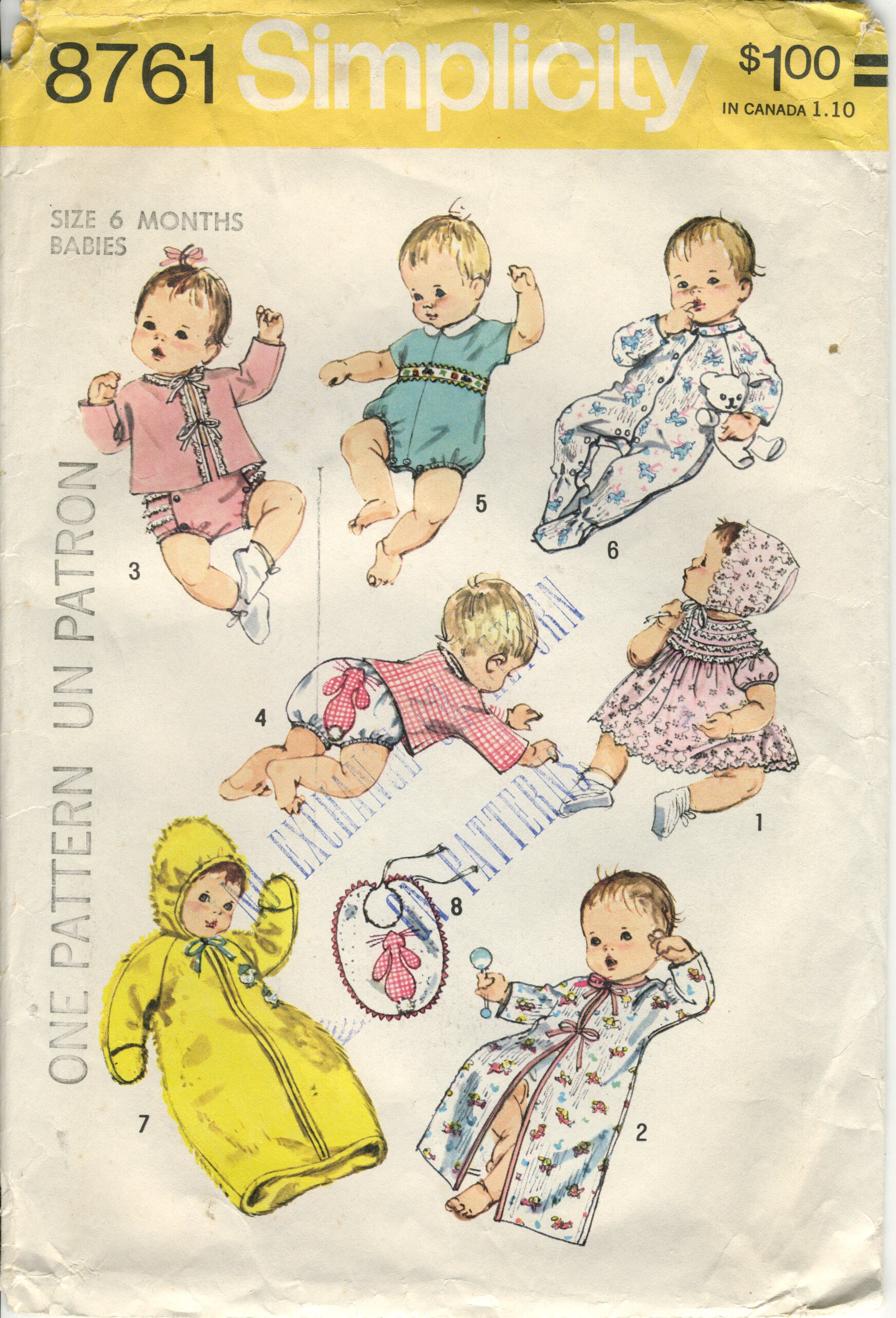 Babies' Layette Simplicity Pattern Co. Inc. 8761 8 Views Etsy