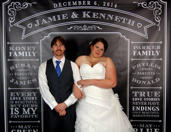 Personalized Photo Booth Backdrop Wedding Reception Photo Etsy