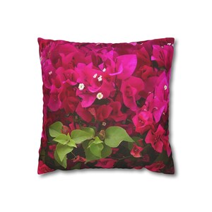 Vibrant Floral Square Pillowcase, Decorative Pillow Cover, Home Decor, Gift for Her, Flower Theme Cushion