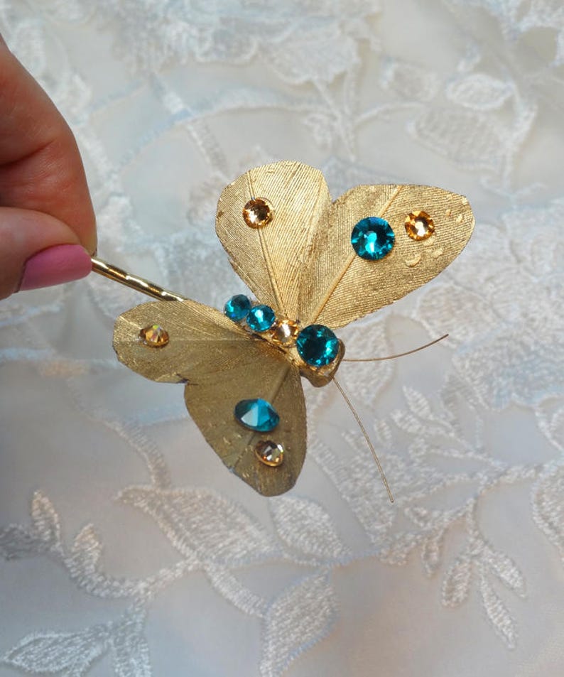 Gold butterfly hair pin butterfly hair accessories gold and Etsy