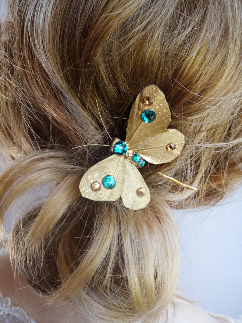 Gold butterfly hair pin butterfly hair accessories gold and Etsy