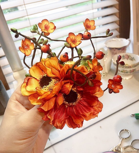Fall Wedding Hair Piece Fall Wedding Hair Clip Fall Hair Etsy