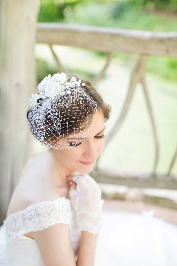 Mini birdcage veil bridal wedding