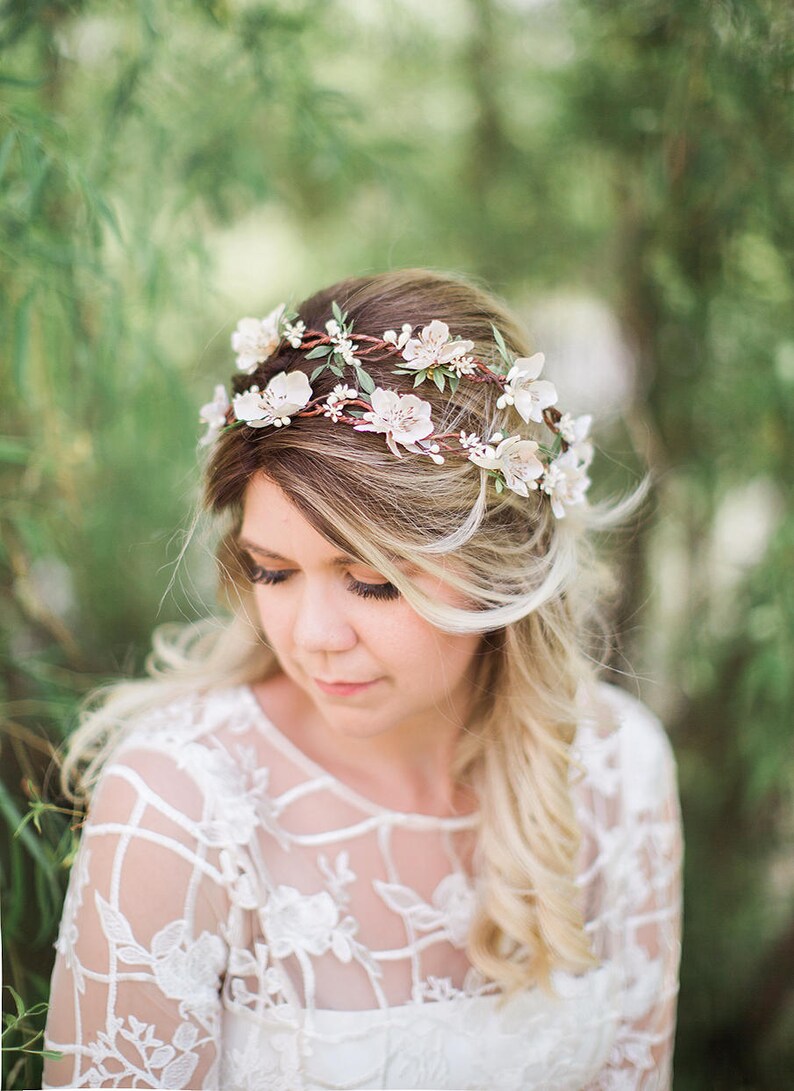 autumn wedding hair accessories fall wedding hair piece cream flower crown flower crown adult floral crown ivory flower crown wedding