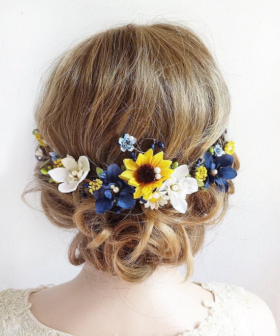 Sunflower Crown Flower Crown Wedding Sunflower Sunflower and Etsy
