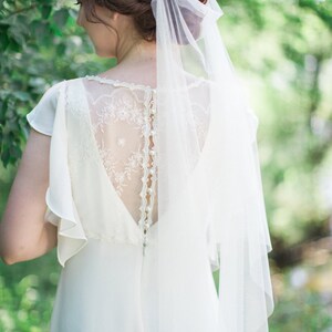 draped veil, boho veil, bohemian wedding veil, boho bridal headpiece, tulle veil, soft tulle veil, wedding veil, ivory bridal veil, colors image 2