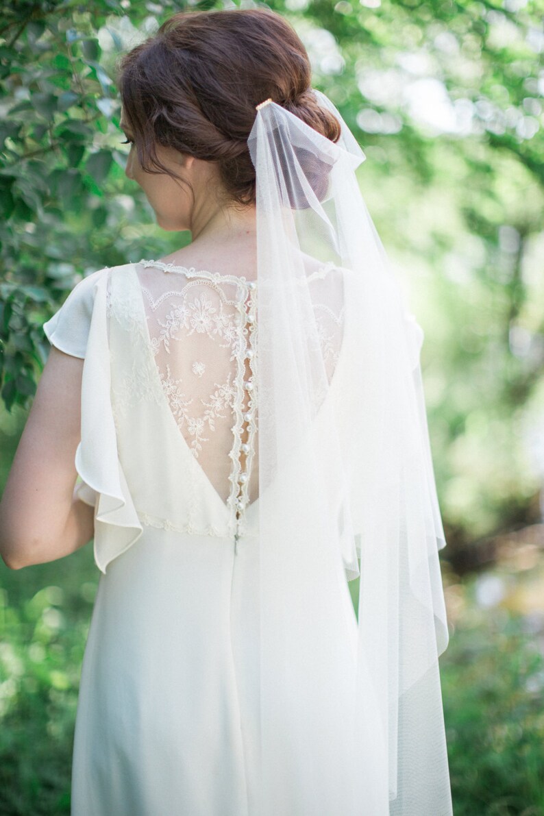 draped veil, boho veil, bohemian wedding veil, boho bridal headpiece, tulle veil, soft tulle veil, wedding veil, ivory bridal veil, colors image 2