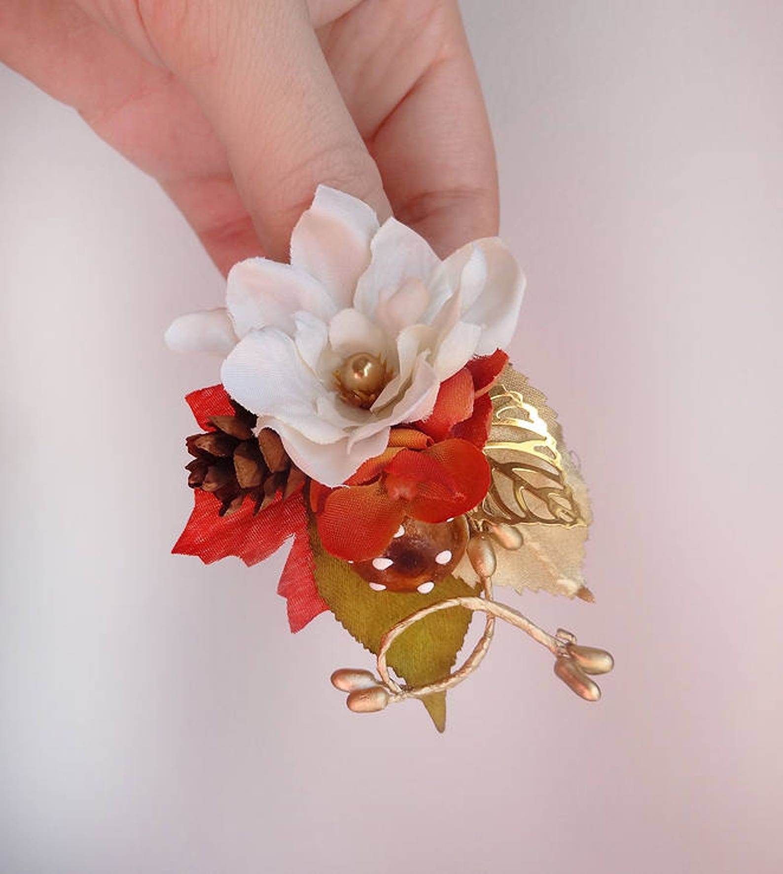 Fall hair accessories fall hair clips gold and orange hair Etsy