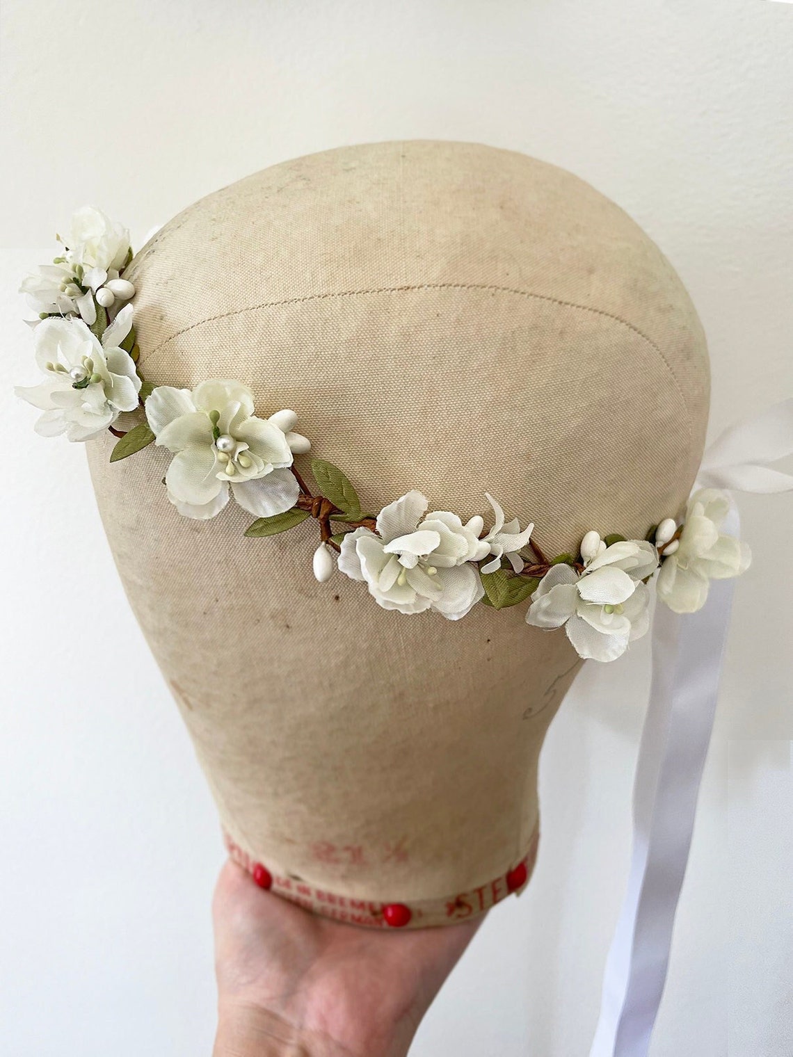 First Communion Flower Crown First Communion Headpiece White Etsy