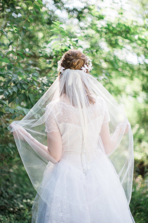 Waltz Length One Layer Tulle Wedding Veil with Comb