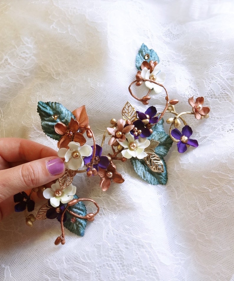 Copper And Turquoise Hair Clip Teal Hair Clip Hair Comb Etsy