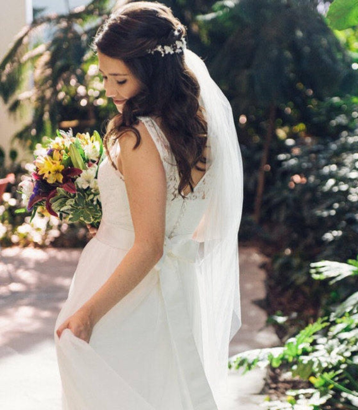 Floral Headpiece Wedding Bridal Headpiece Flower White Etsy