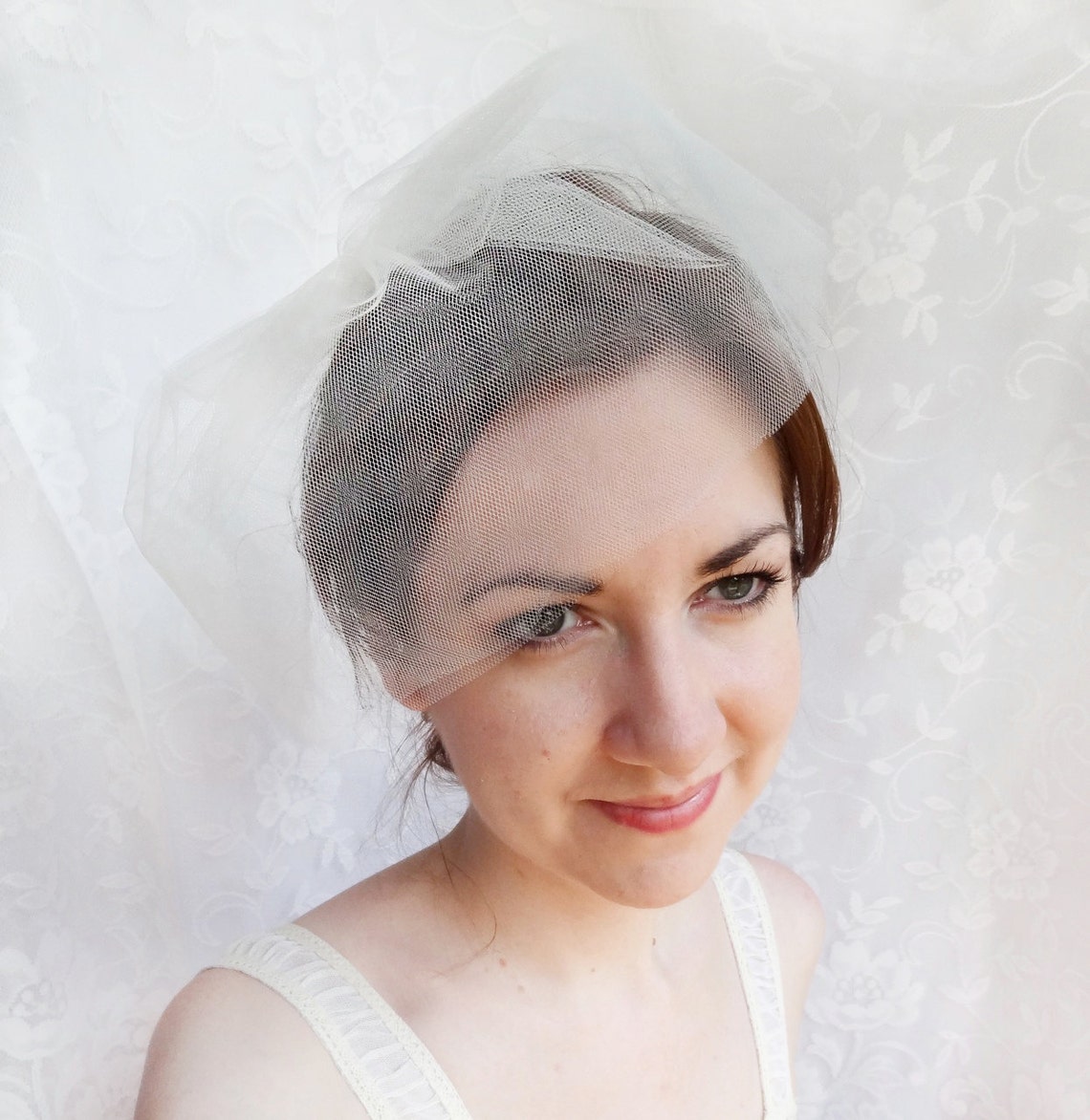Tulle Birdcage Veil Ivory Birdcage Veil Tulle Veil Ivory Etsy
