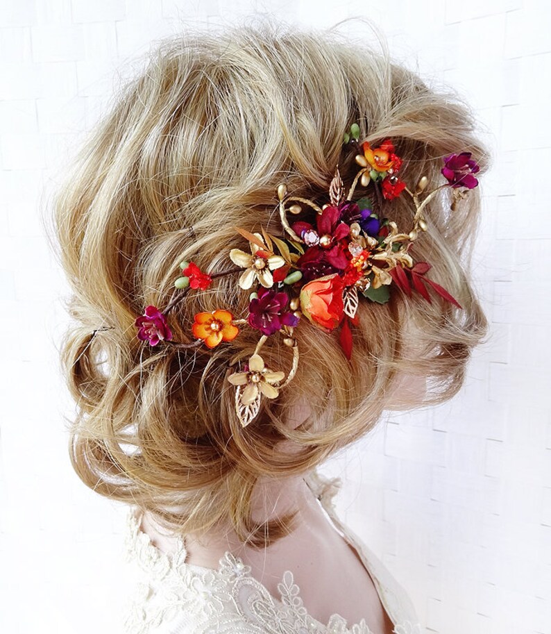 Fall Wedding Headpiece Fall Hair Piece Bridal Fall Hair Etsy