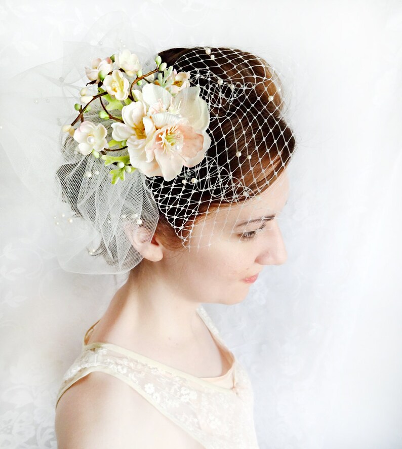 Wedding Birdcage Veil Wedding Bird Cage Veil With Pearls Etsy