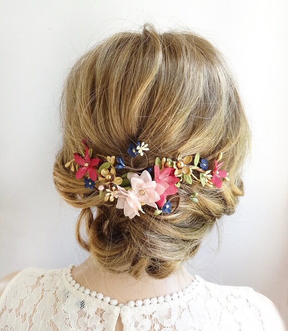 Floral Headpiece Wedding Bridal Hair Piece Floral Hair Piece Etsy