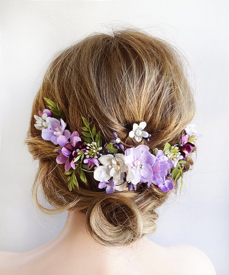 Purple Hair Accessories For Weddings Purple Hair Piece Etsy