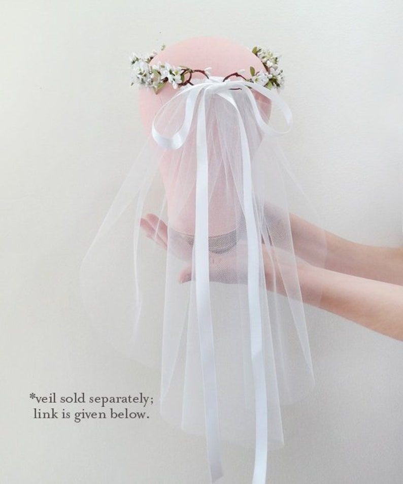 first communion flower crown first communion headpiece white image 2