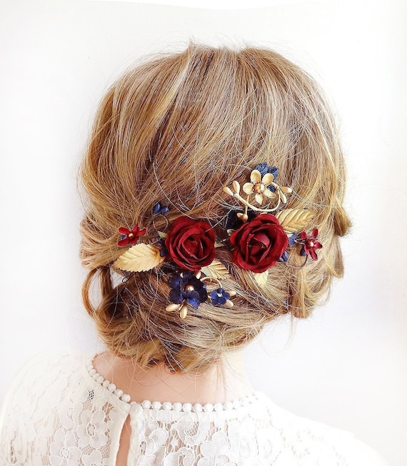 navy hair piece