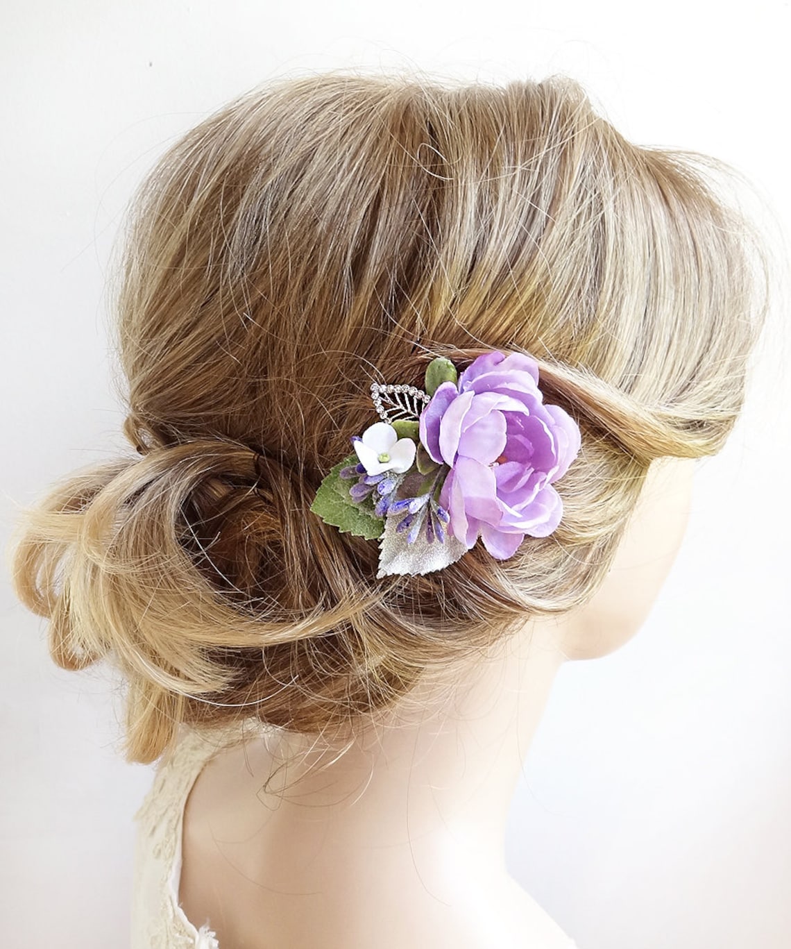 Purple Hair Clip Wedding Light Purple Hair Flower Purple Etsy
