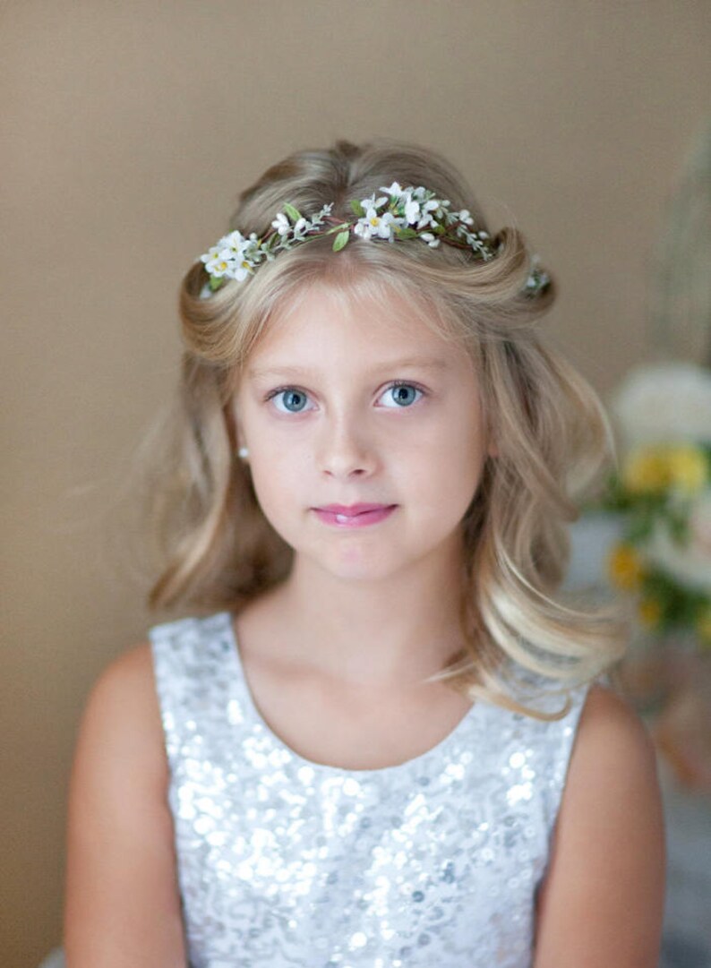 first communion flower crown first communion headpiece white image 0