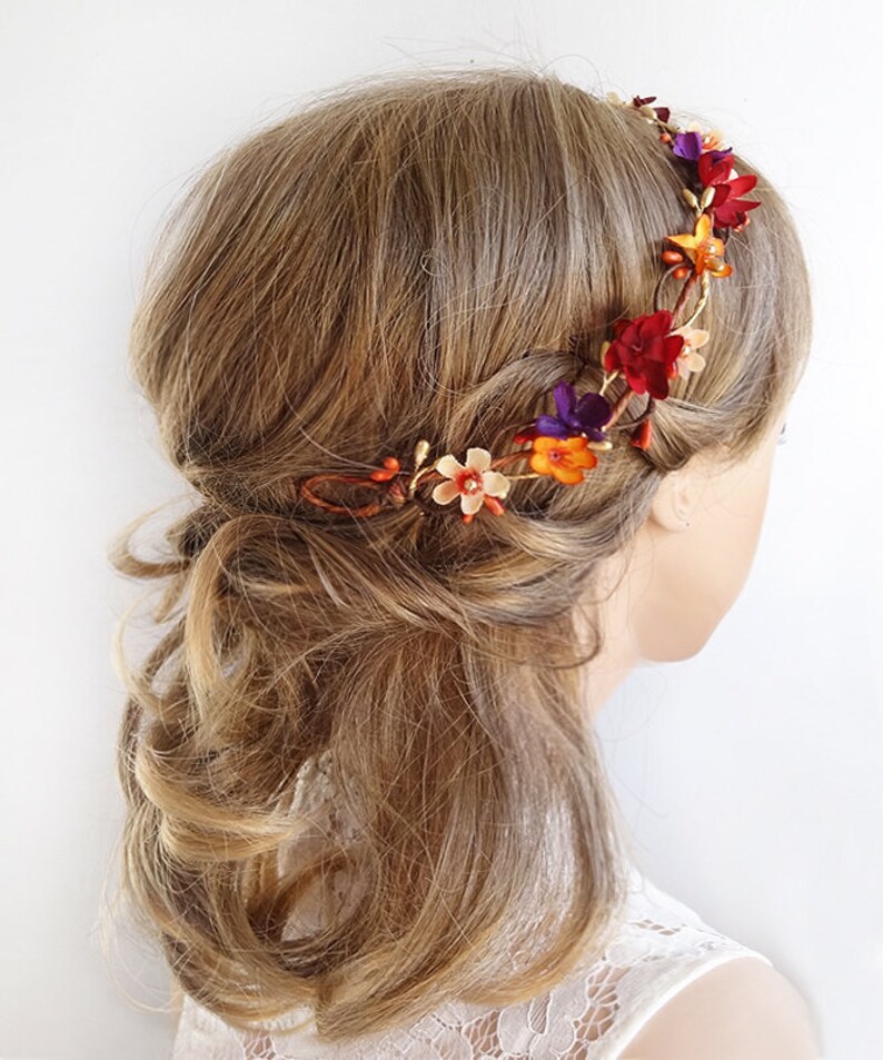 Fall Bridal Crowns Fall Hair Piece Fall Wedding Headpiece Etsy