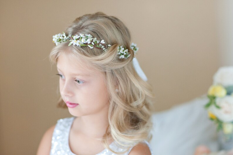 first communion flower crown first communion headpiece white image 4