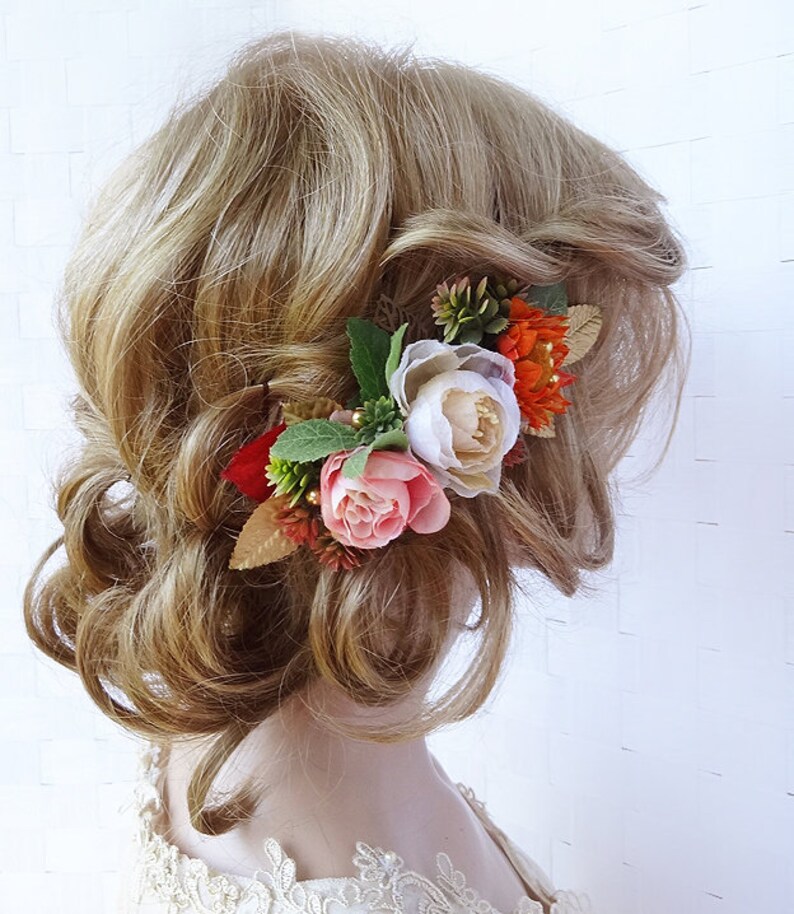 Fall hair piece fall headpiece for wedding fall wedding hair Etsy