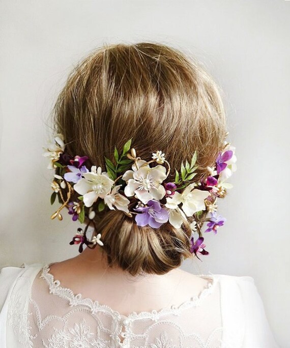 Purple Hair Clip Wedding Purple Hair Comb Bridal Headpiece Etsy