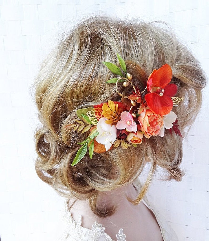 Fall hair piece bridal fall hair accessories fall hair comb Etsy