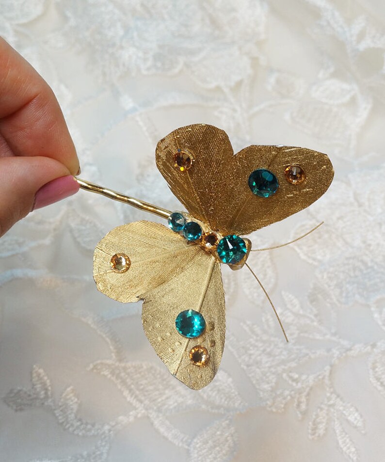 Gold butterfly hair pin butterfly hair accessories gold and Etsy